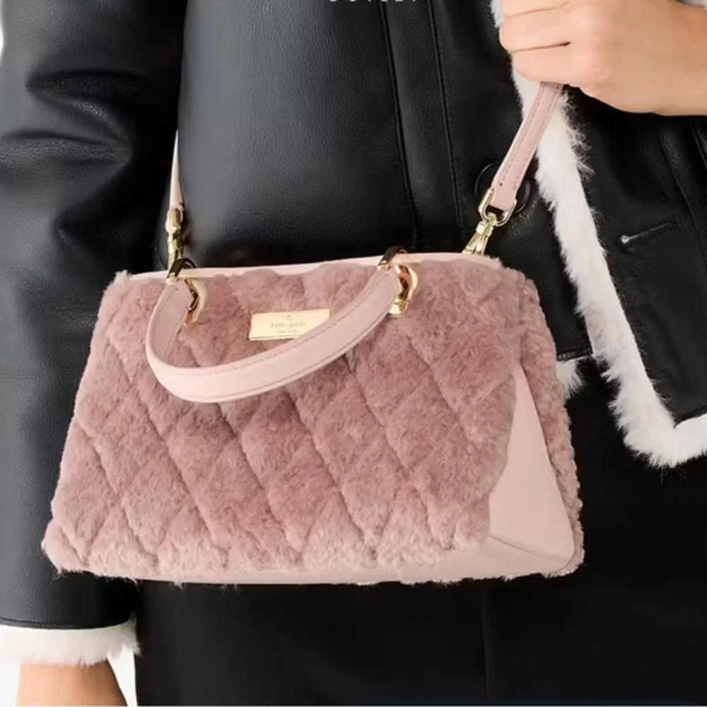NWT KATE SPADE Carey Faux Fur Small Sullivan Satchel‎ - Picture 7 of 10